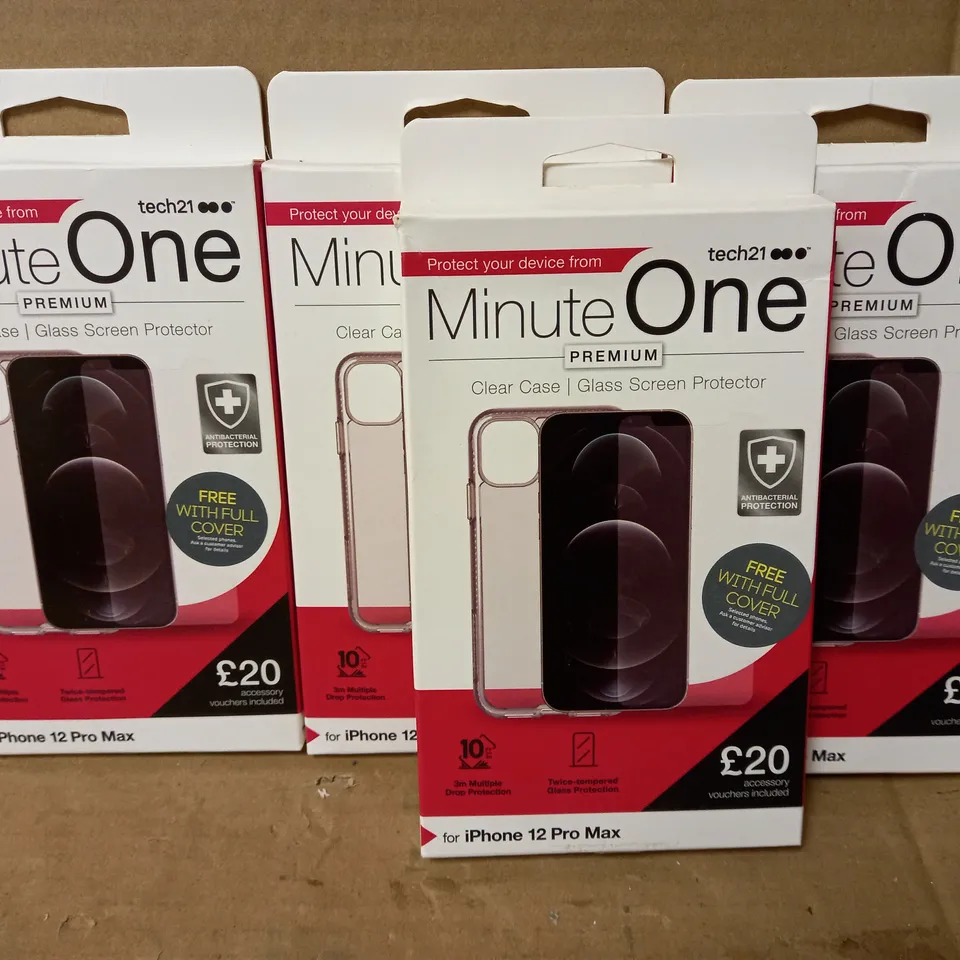 LOT OF 4 MINUTE ONE CLEAR CASES FOR IPHONE 12 PRO MAX