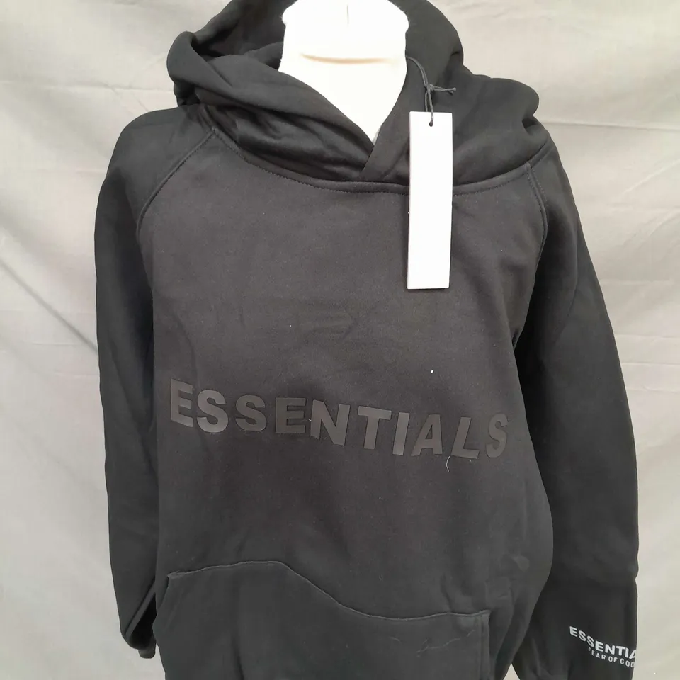 ESSENTIALS FEAR OF GOD BLACK HOODIE - LARGE