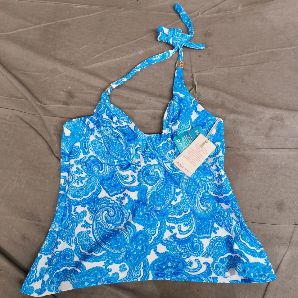 BRAVISSIMO KOH SAMUI TANKINI TOP IN BLUE/WHITE - UK 34D