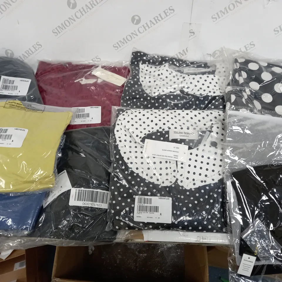 LOT OF 10 ASSORTED BAGGED CLOTHING ITEMS TO INCLUDE HELENE BERMAN AND FRANK USHER