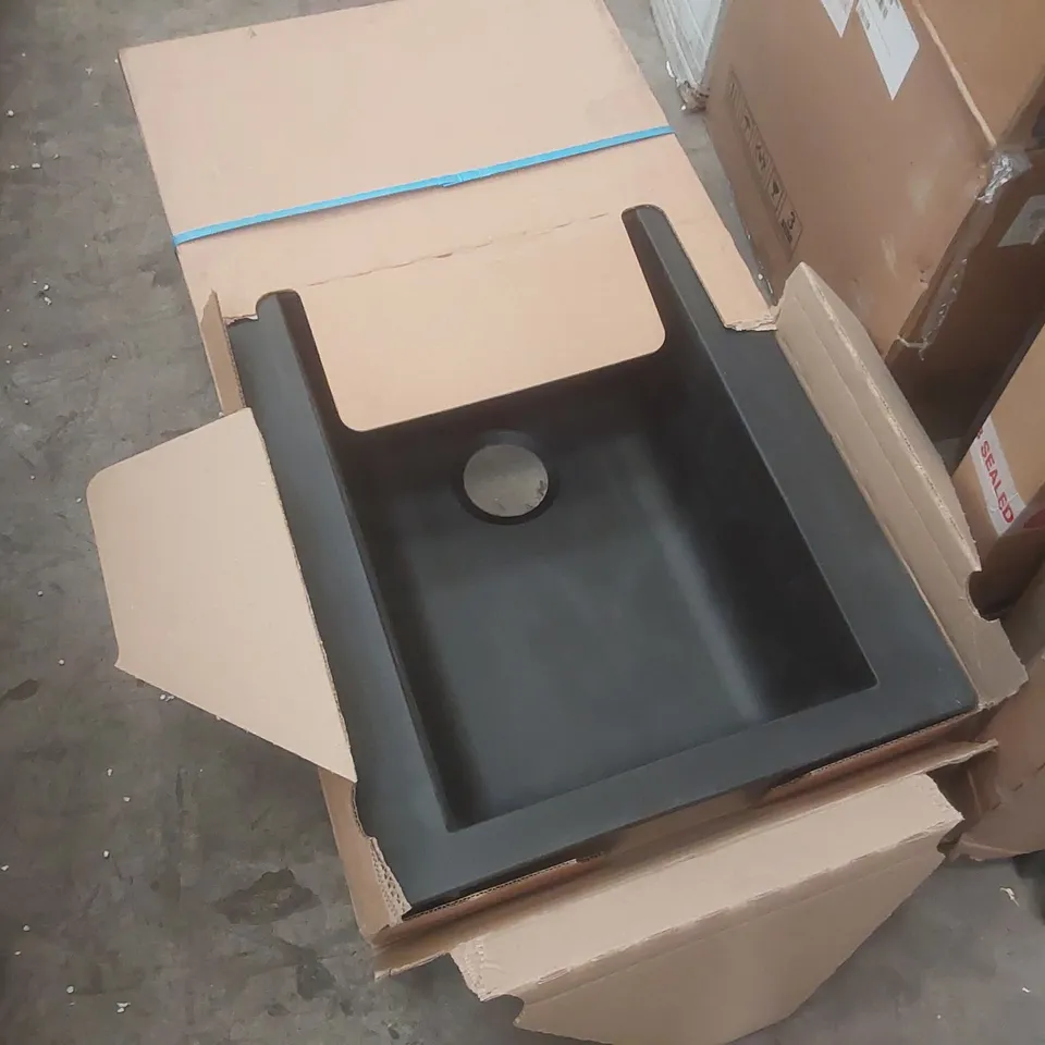 AMELIA 18 BLACK INSET FIBERTEK COMPOSITE KITCHEN SINK 860 X 500mm