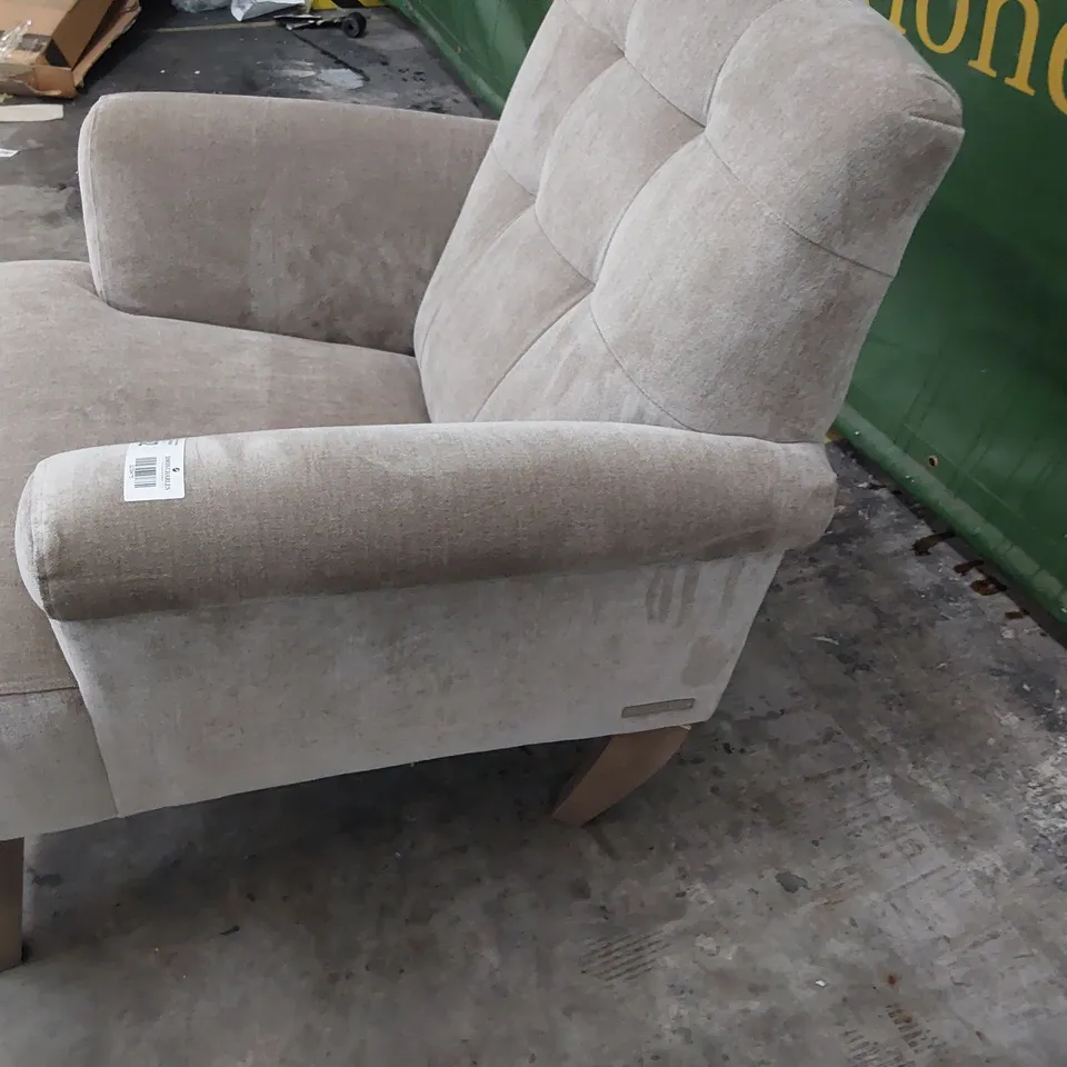 QUALITY BRITISH DESIGNER LOUNGE Co. EASY CHAIR FAWN PLUSH FABRIC 