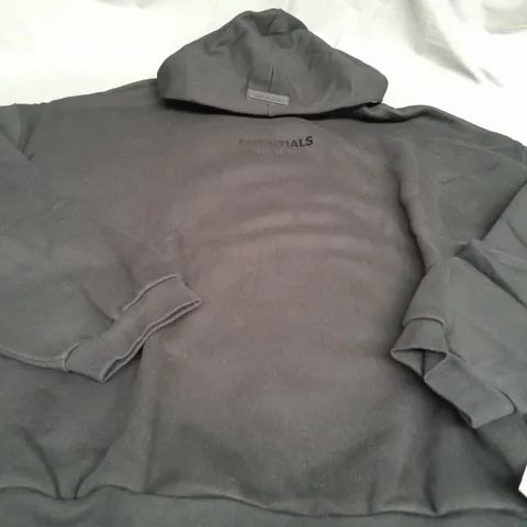 ESSENTIALS FEAR OF GOD JET BLACK HOODIE SIZE L