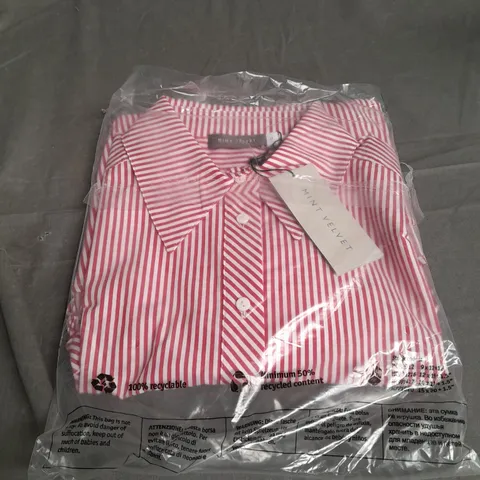 MINT VELVET RED STRIPE EASY SHIRT - MEDIUM