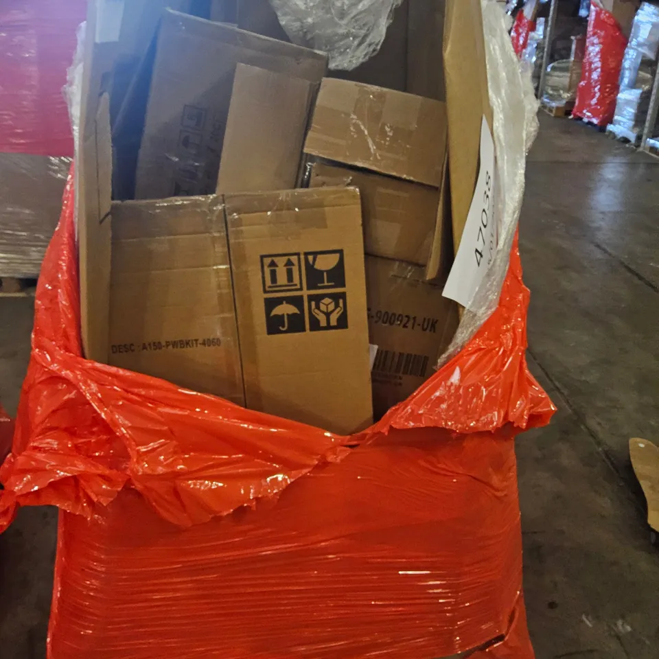 PALLET OF ASSORTED ITEMS, INCLUDING, CHRISTMAS TREES, 15cm MEMORY FOAM MATTRESS, WHITEBOARD, TWIN DEEP FAT FRYER.