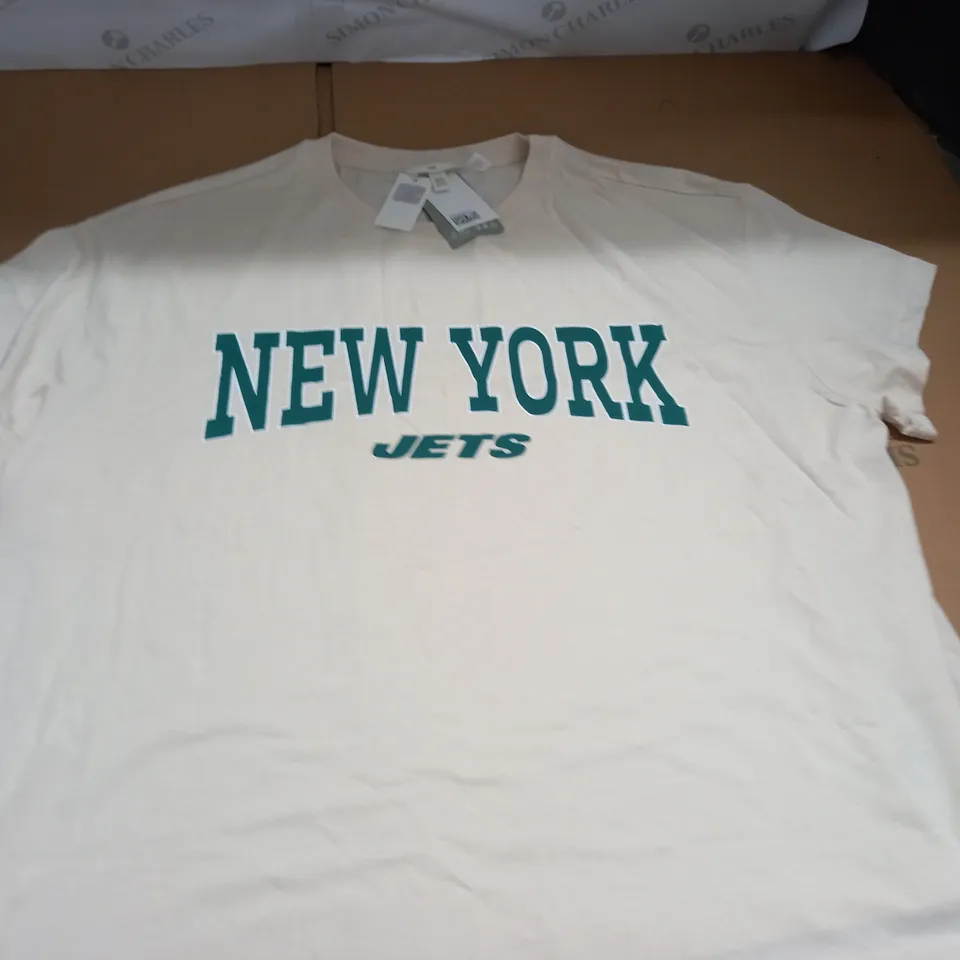 H&M NFL CREAM T-SHIRT - XXL