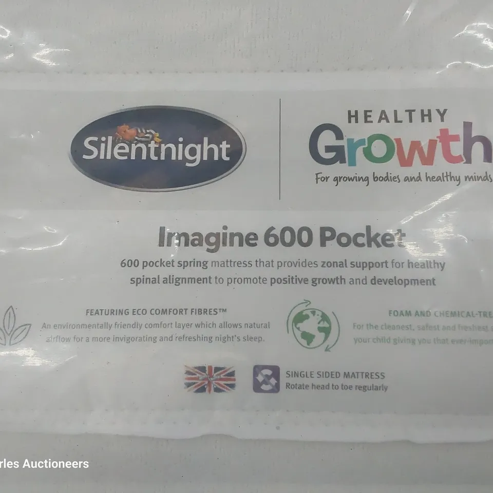 QUALITY BAGGED SILENTNIGHT 3' SINGLE HEALTHY GROWTH IMAGINE 600 POCKET MATTRESS 