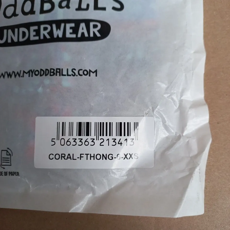 ODDBALLS UNDERWEAR CORAL THONG – UK 6 (XXS)