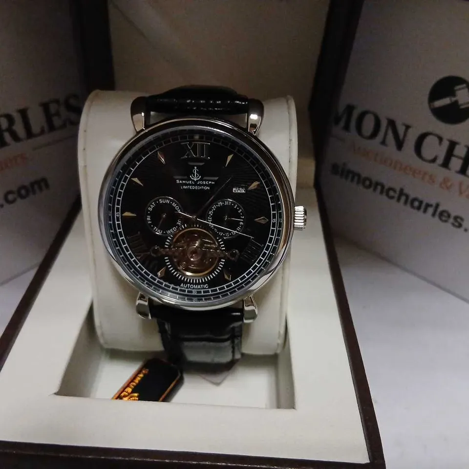 SAMUEL JOSEPH AUTOMATIC LIMITED EDITION SILVER BLACK WRISTWATCH