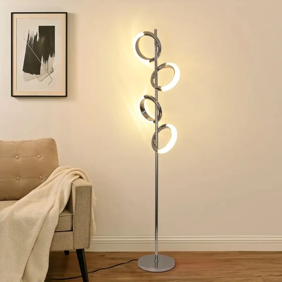 BOXED JAXAN 155CM CHROME TREE FLOOR LAMP (1 BOX)