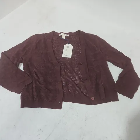 SEASALT CORNWALL SWEET DAY CARDIGAN IN CACAO - UK 10