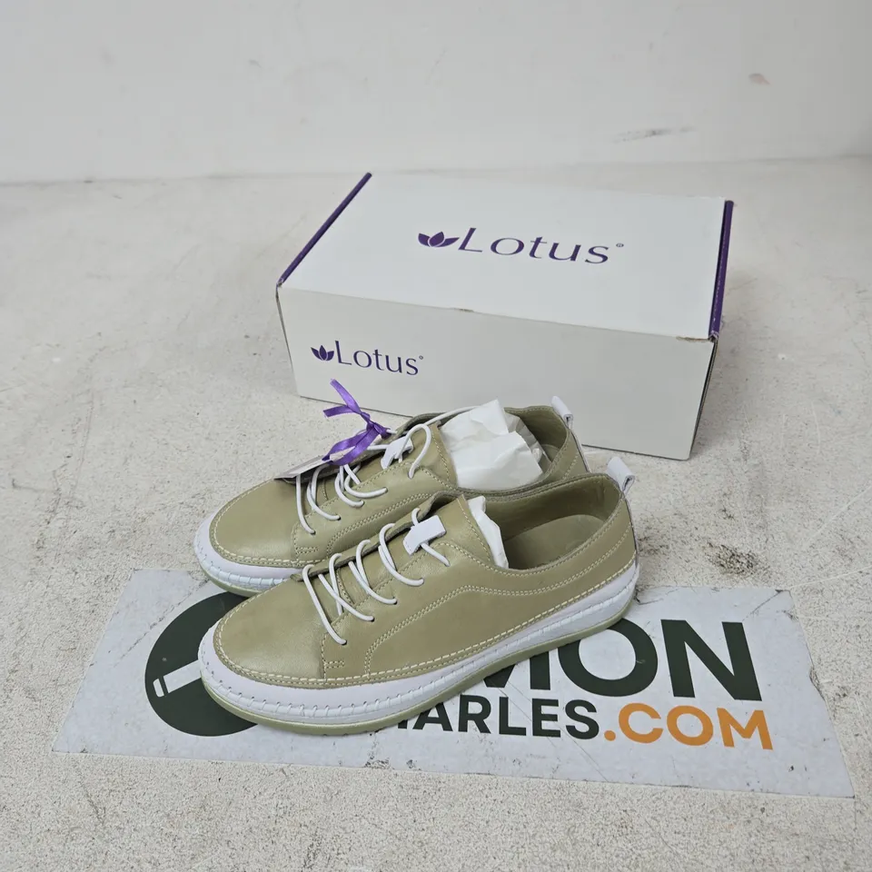 UK 4 LOTUS RIMINI SAGE LEATHER TRAINERS – EU 37