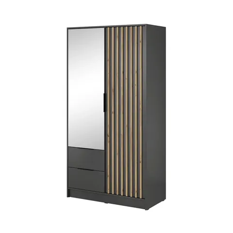 BOXED ANDUIN 2 DOOR MANUFACTERED WOOD WARDROBE (3 BOXES)
