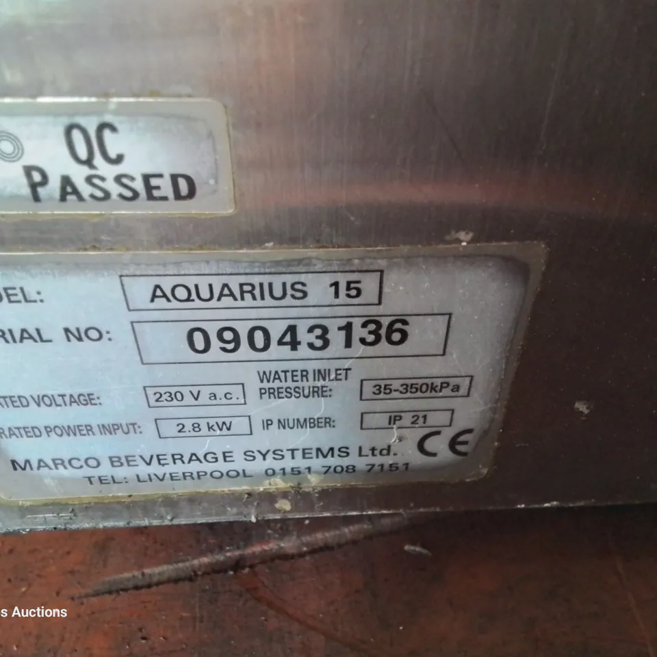 MARCO AQUARIUS ELECTRIC WATER BOILER STAINLESS STEEL