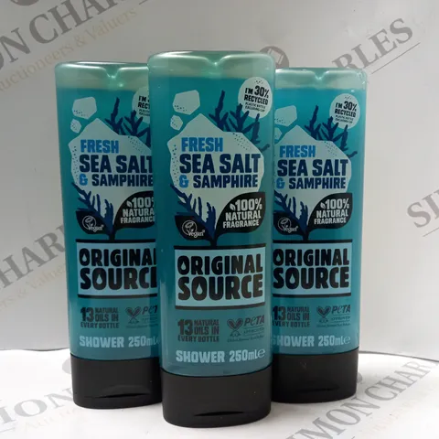 BOX OF APPROX 16 X 250ML ORIGINAL SOURCE FRESH SEA SALT & SAMPHIRE SHOWER GEL