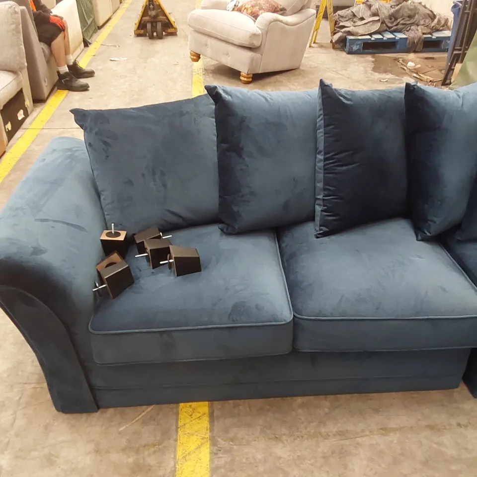 LEILA FABRIC CORNER GROUP SOFA - NAVY  RRP £1259