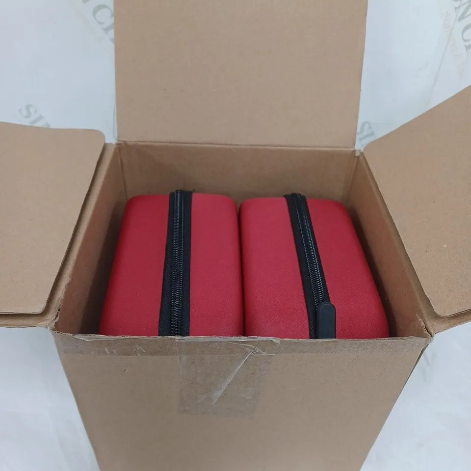BOXED LOT OF 2 RED STORAGE CASES BY FLIPO