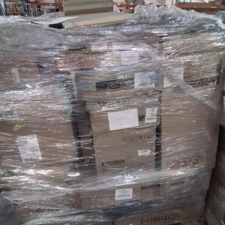 PALLET CONTAINING VARIOUS ASSORTED BOXED ITEMS TO INCLUDE: END TABLE, BOXED FURNITURE,  LAUNDRY HAMPER, STANDING DESK ECT.