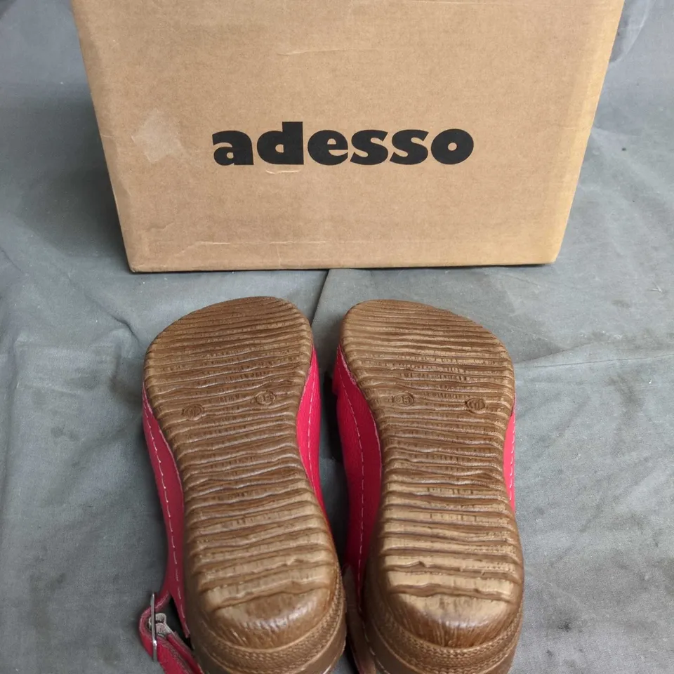 ADESSO WOMEN’S PINK LEATHER WEDGE SANDALS – UK 5 (EU 38)