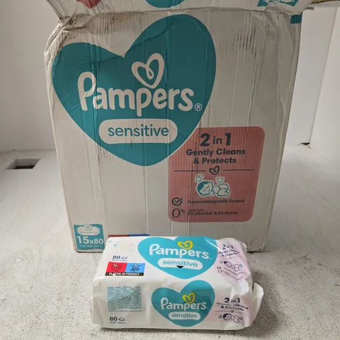PAMPERS SENSITIVE BABY WIPES BULK PACK - 15 X 80
