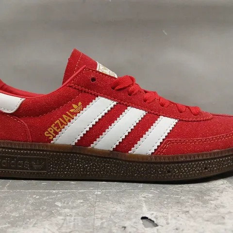 BOXED PAIR OF ADIDAS HANDBALL SPEZIAL SHOES IN RED SIZE UK 5.5