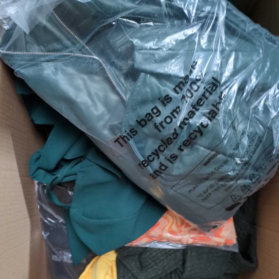 APPROXIMATELY 20 ASSORTED CLOTHING PRODUCTS IN VARIOUS STYLES & SIZES TO INCLUDE JUMPERS, T-SHIRTS, DRESSES ETC