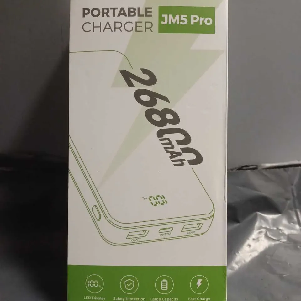 BOXED PORTABLE CHARGER JM5 PRO 26800 MAHH