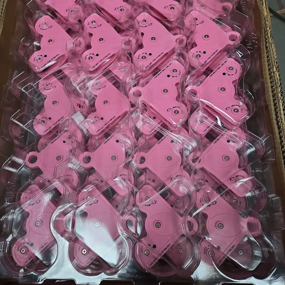 APPROXIMATELY 100 ROPE IN ROPE OUT DEVICES FOR CLIMBING BELAY BALL USE ONLY IN PINK