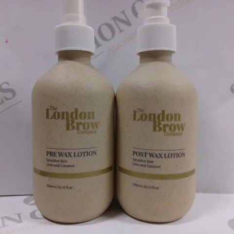 BOX OF 2 THE LONDON BROW PRODUCTS TO INCLUDE PRE WAX LOTION & POST WAX LOTION