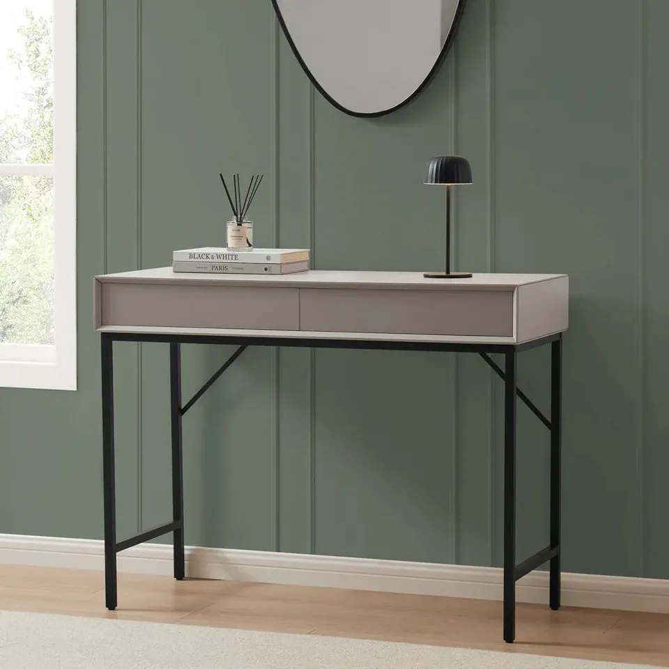 BOXED DUSK NOVA DRESSING TABLE CONSOLE - TAUPE (1 BOX)
