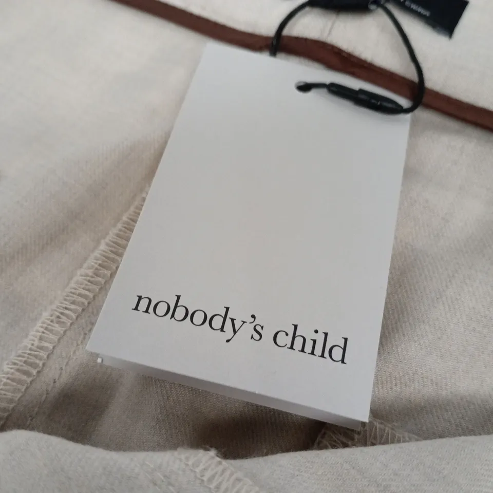 NOBODY'S CHILD CREAM FRONT VENT RELAXED TROUSERS – UK 14