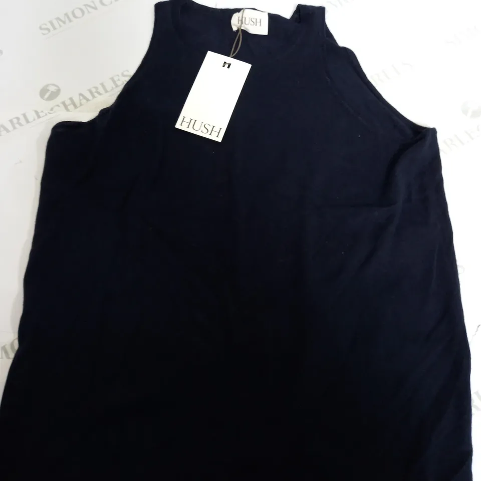 HUSH JADA FINE GAUGE KNITTED TANK TOP IN NAVY - SMALL