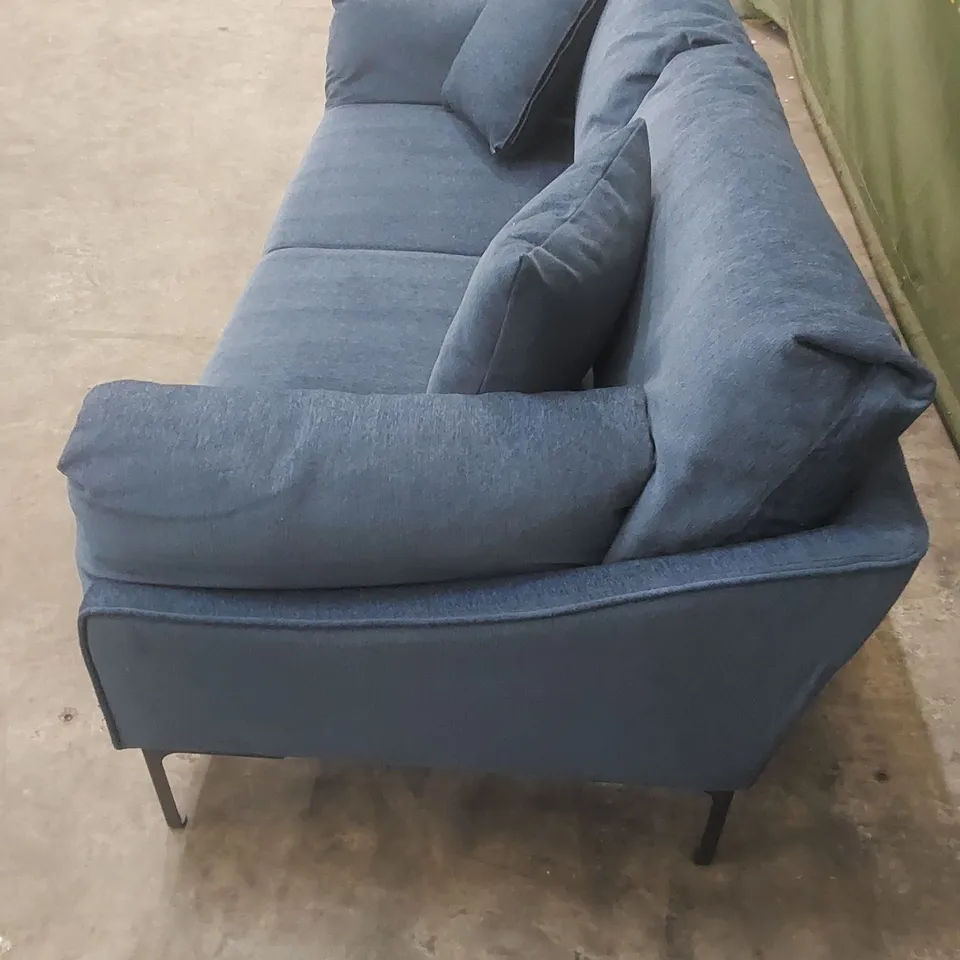 BRAND NEW DESIGNER VIVENSE LEO 2 SEATER SOFA, NAVY BLUE 