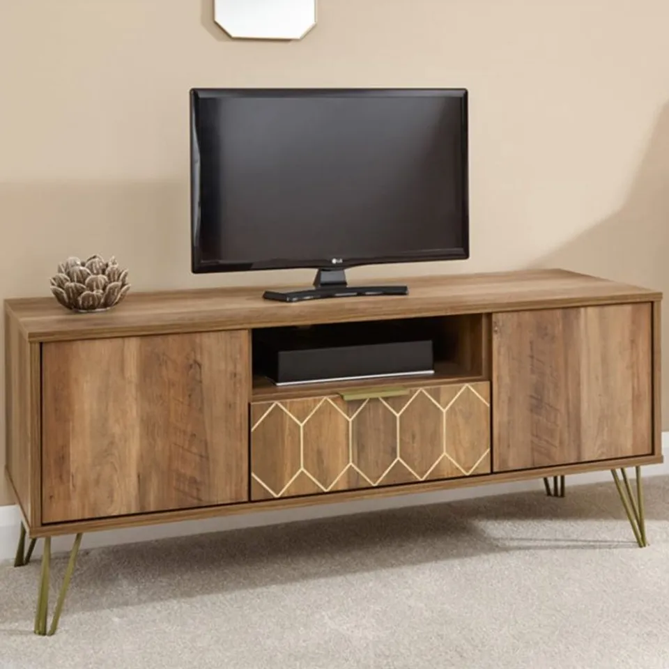 BOXED GFW ORLEANS 2 DOOR SINGLE DRAWER MANGO YELLOW TV STAND (1 BOX)