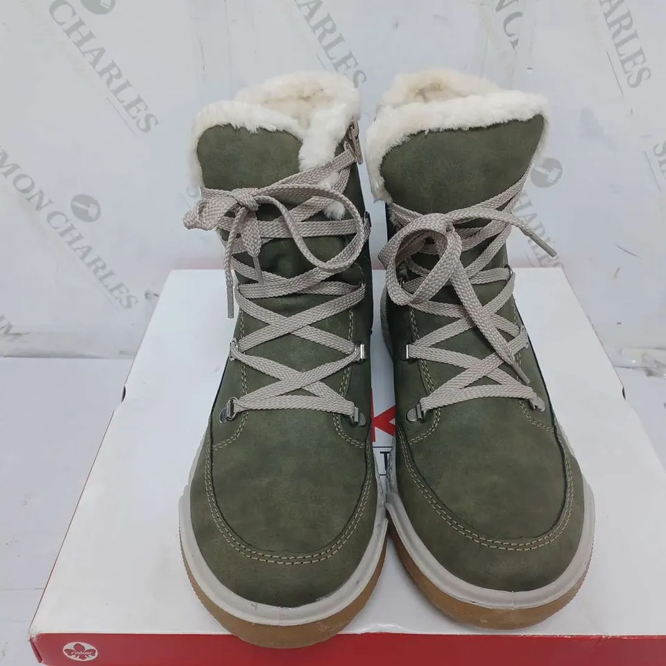 BOXED RIEKER WARM HIKING BOOTS, KHAKI - SIZE EU 42