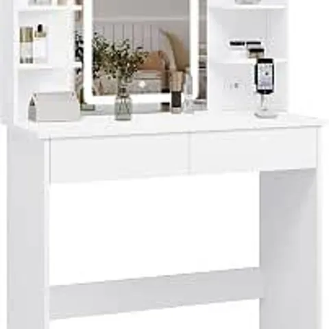BOXED WOLTU DRESSING TABLE, VANITY DESK WITH DIMMABLE LED LIGHTS, MIRROR