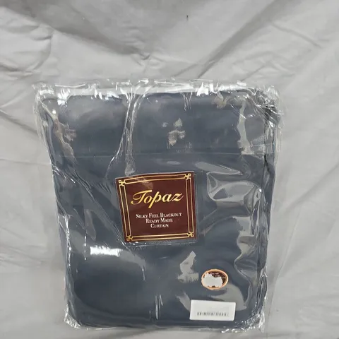 TOPAZ SILKY FEEL BLACKOUT READY MADE CURTAIN – PENCIL PLEAT, DARK NAVY