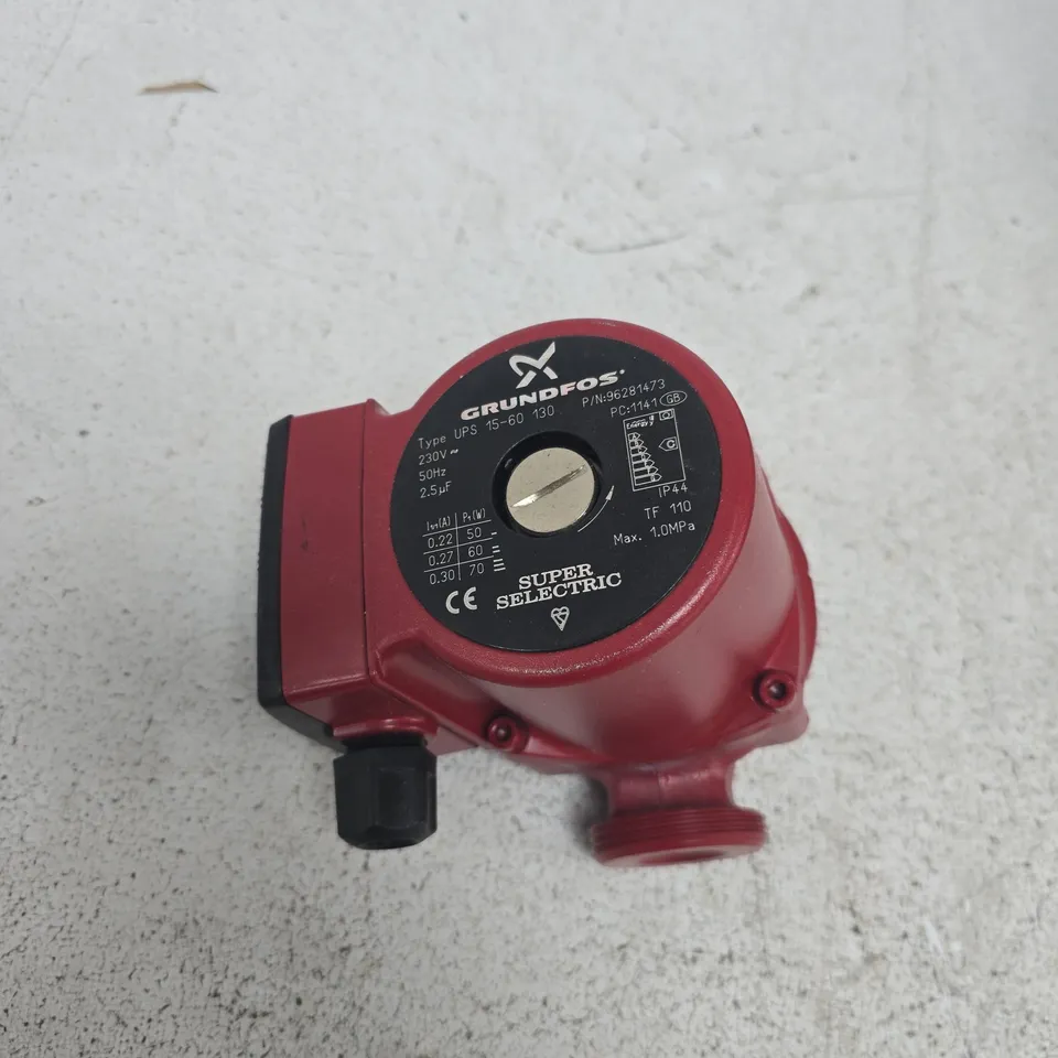GRUNDFOS UPS 15-60 130 CIRCULATING PUMP – RED