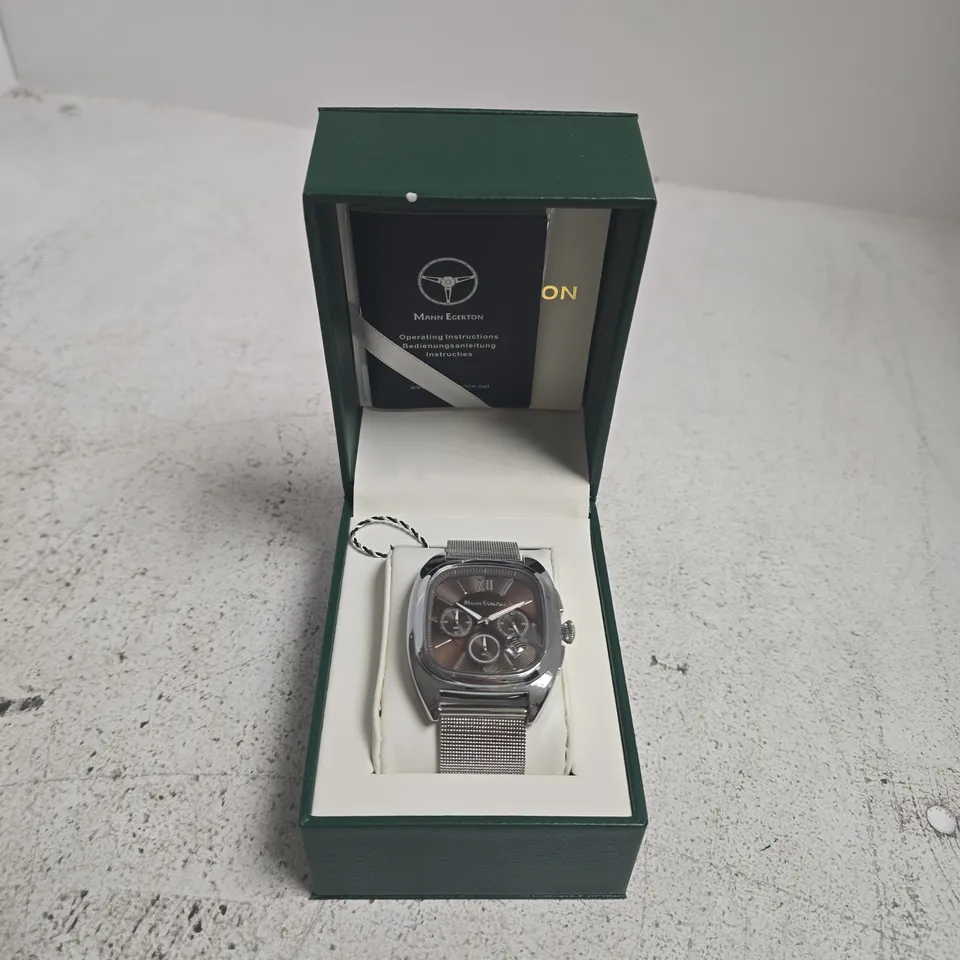 MANN EGERTON VECTOR WATCH IN STEEL/BROWN