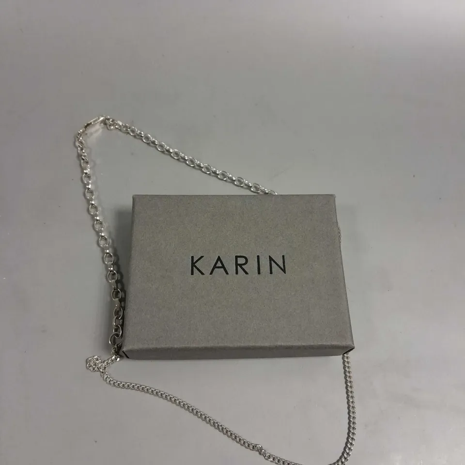 KARIN HOOP CHAIN LINK NECKLACE 