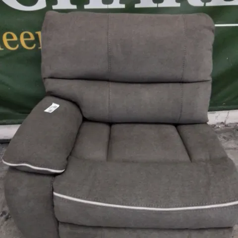 DESIGNER LEFT HAND FACING MANUAL RECLINING SECTION GREY FABRIC