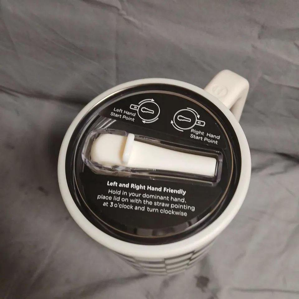 HYDROJUG INSULATED TUMBLER – BLACK & WHITE CHECK PATTERN WITH LID