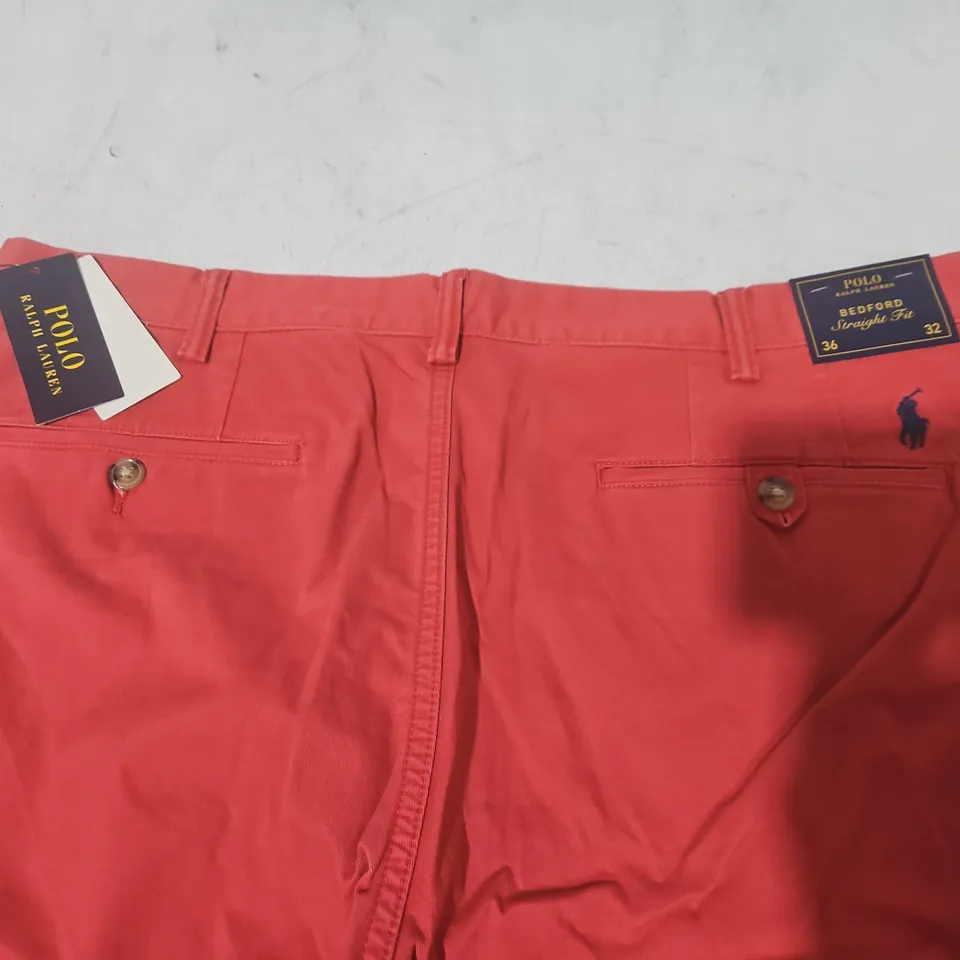 POLO RALPH LAUREN BEDFORD STRAIGHT FIT TROUSERS IN BERRY - 36X32
