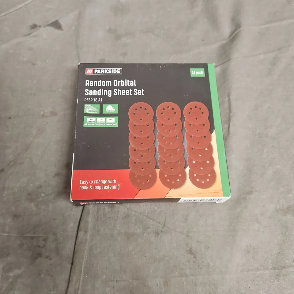 11 BOXED PARKSIDE RANDOM ORBITAL SANDING SHEET SETS (18 PER SET)