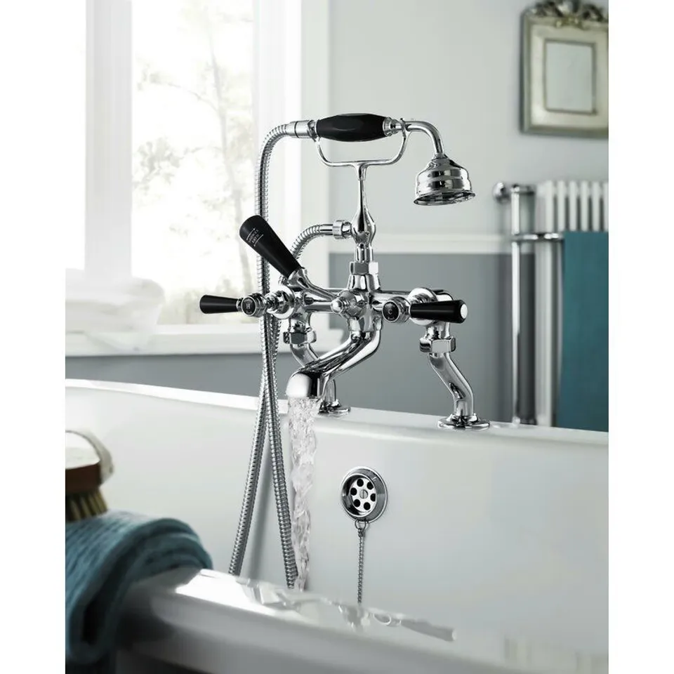BOXED TOPAZ BATH SHOWER MIXER WITH HEXAGONAL LEVER