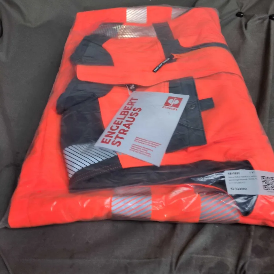 ENGELBERT STRAUSS HI-VIS SAFETY JACKET – ORANGE WITH REFLECTIVE STRIPS - SIZE XL