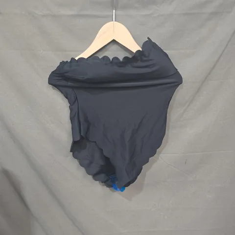 THE FROLIC SWIMWEAR – NAVY WRAP-STYLE SWIMSUIT (UK 8, US S, EUR 36)