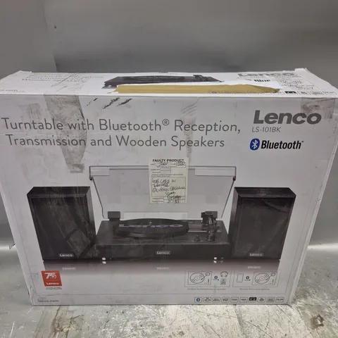 BOXED LENCO BLUETOOTH TURNTABLE WITH SPEAKERS LS-101BK