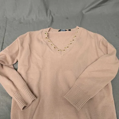 BRENDA EDWARDS LONG SLEEVE LADIES SWEATER IN BEIGE - S