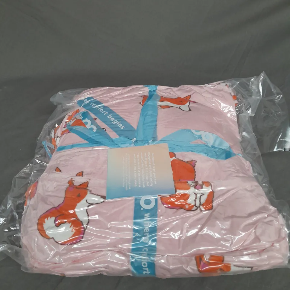 SEALED OODIE ADULT OVERSIZED HOODED BLANKET - PINK CORGI